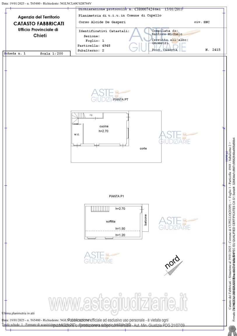 Planimetria del bene