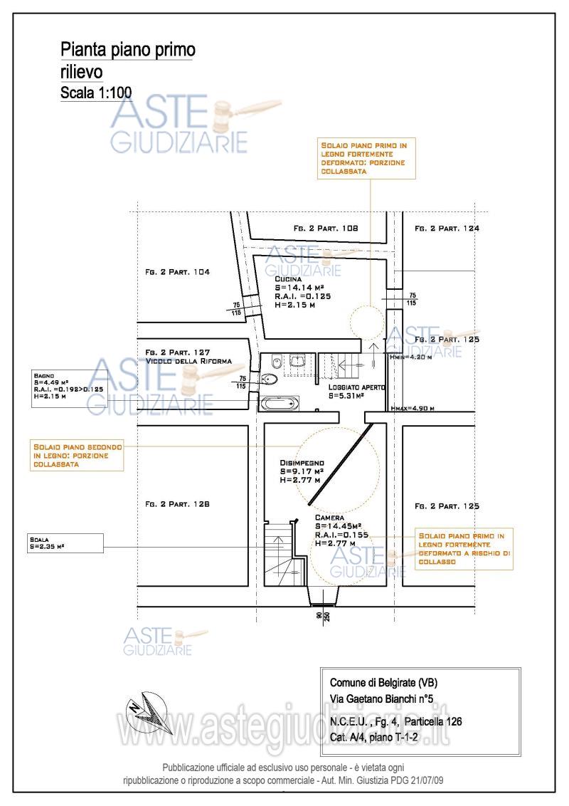 Planimetria del bene