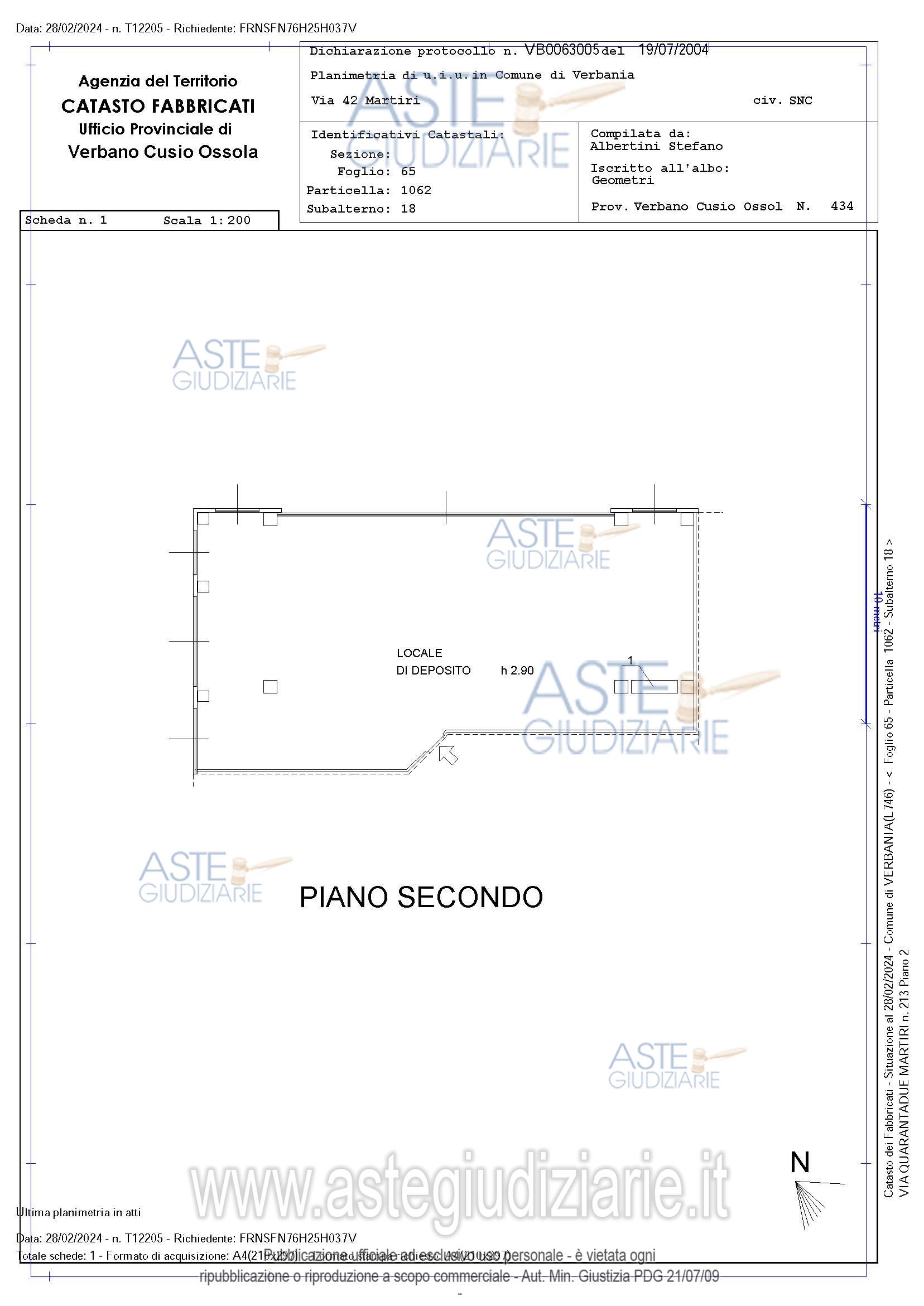 Planimetria del bene