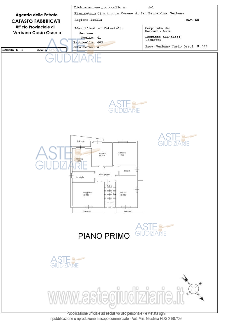 Planimetria del bene