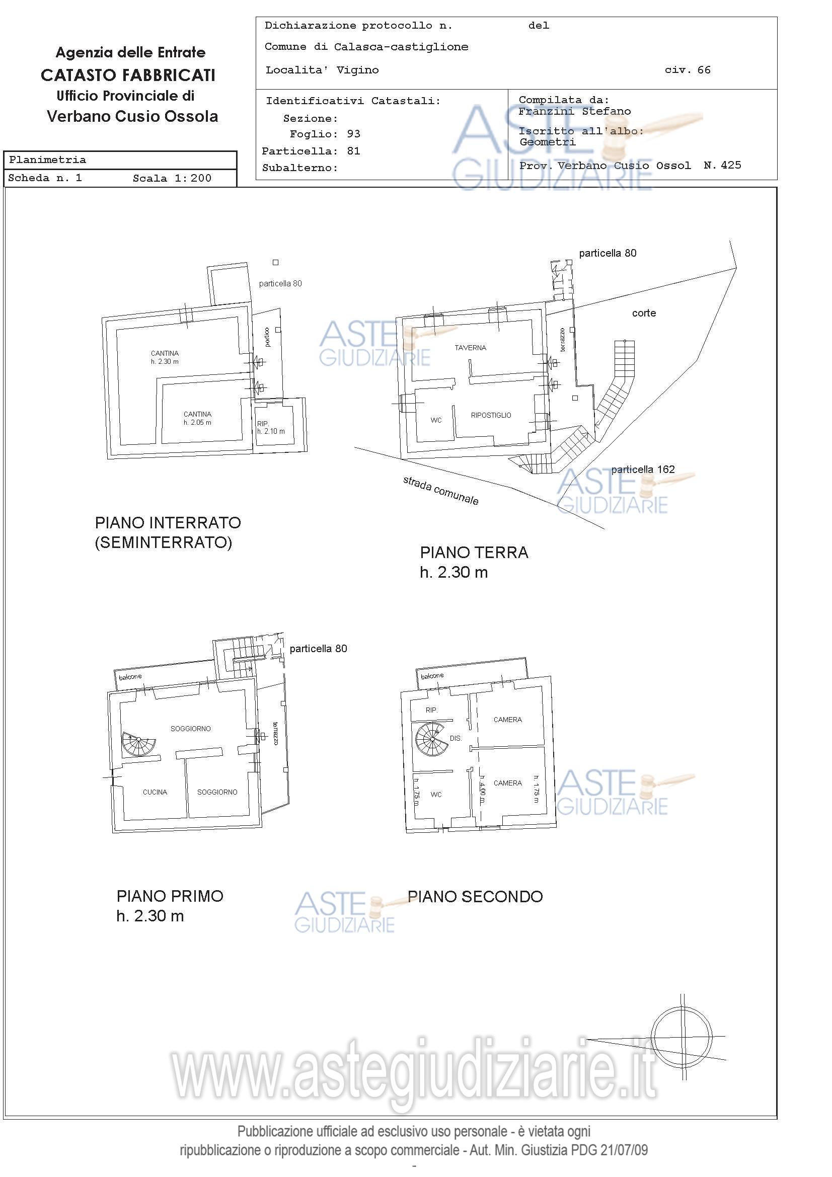 Planimetria del bene