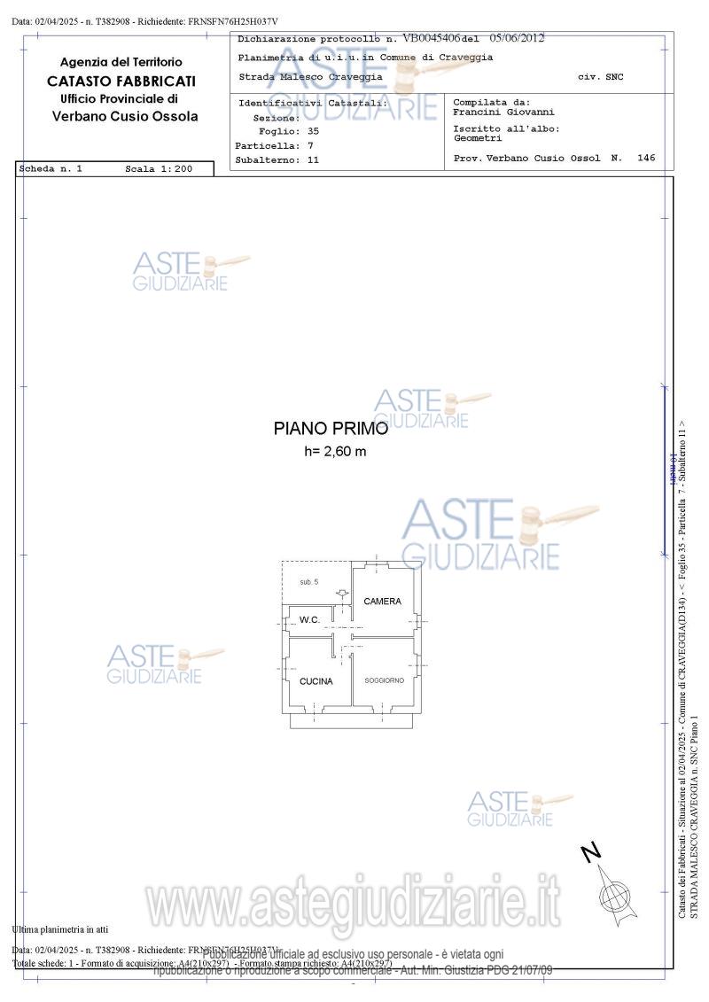 Planimetria del bene