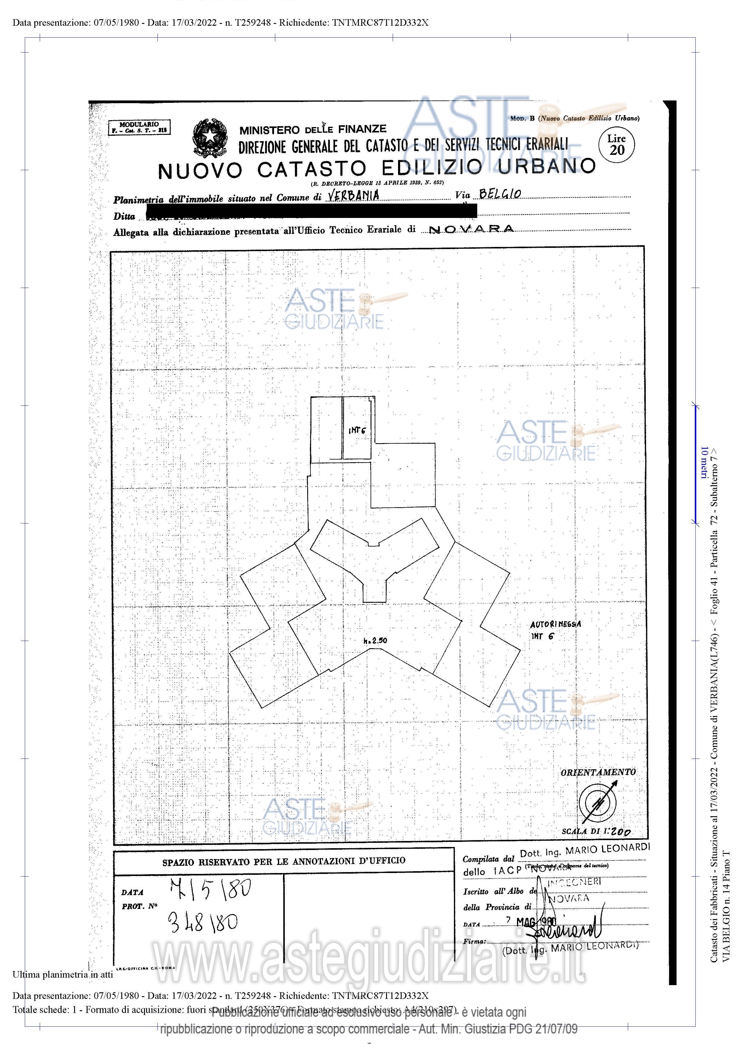 Planimetria del bene