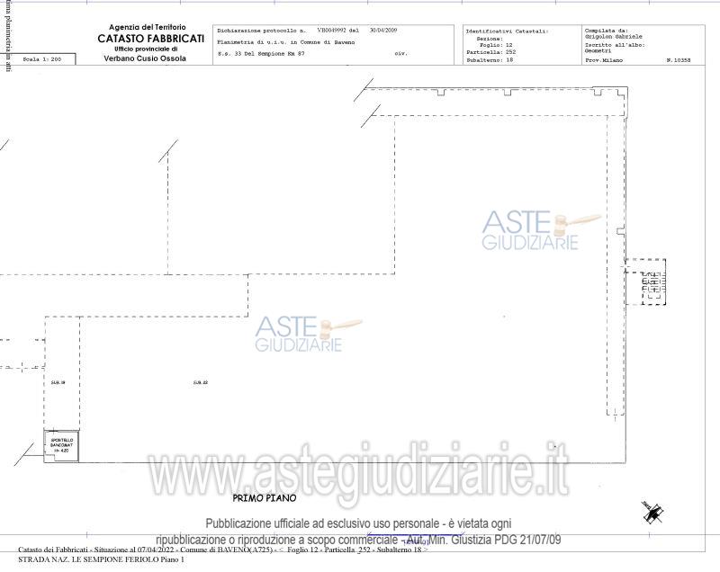 Planimetria del bene