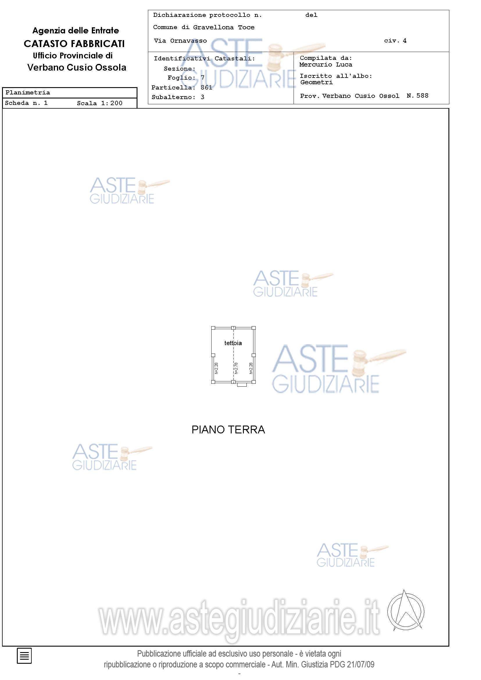 Planimetria del bene