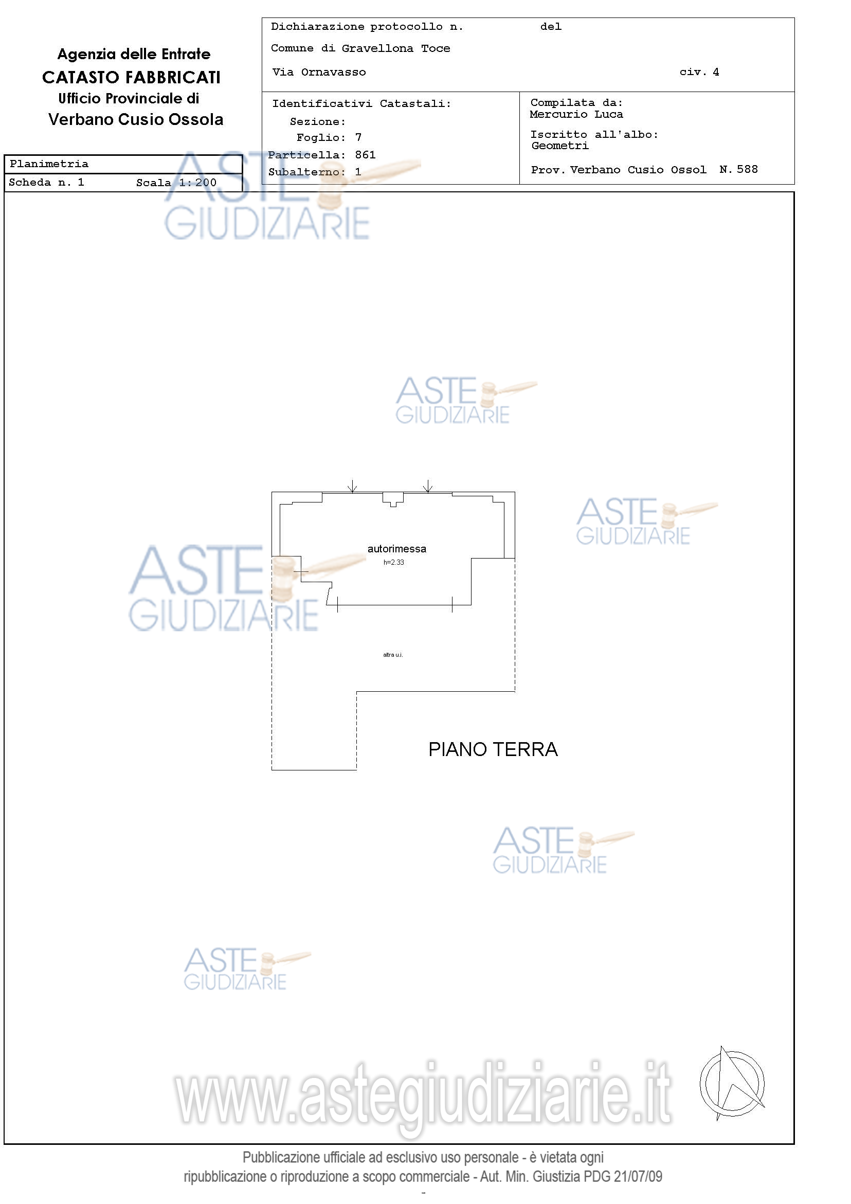 Planimetria del bene