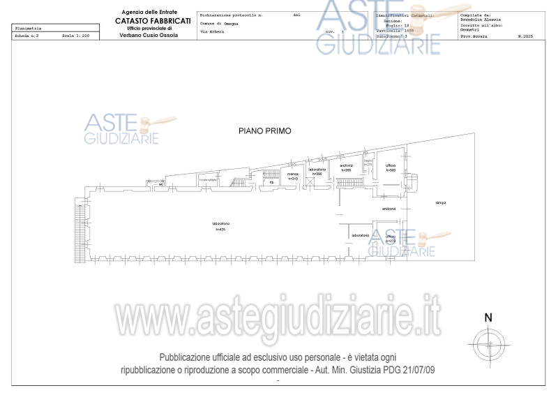 Planimetria del bene