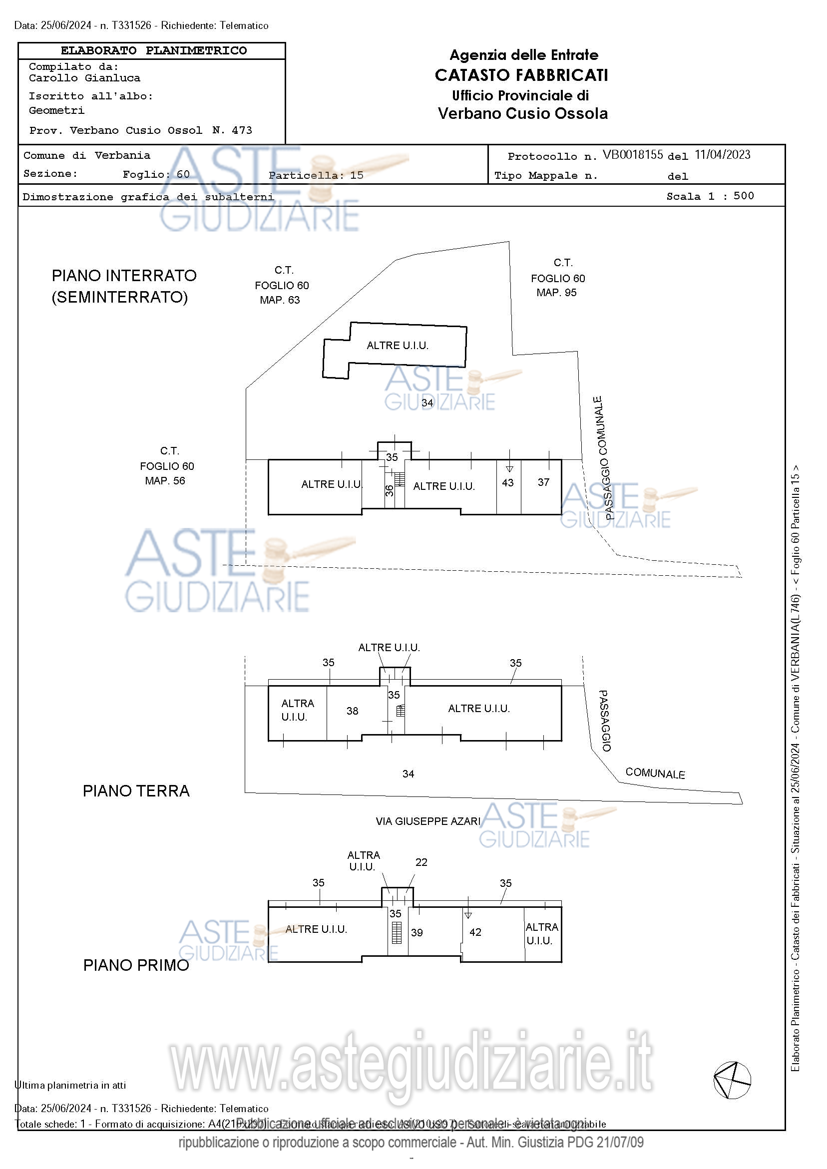 Planimetria del bene