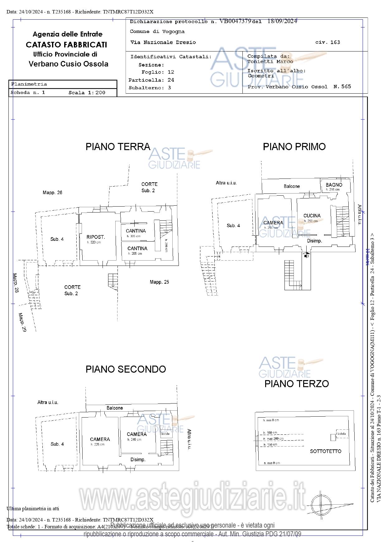 Planimetria del bene