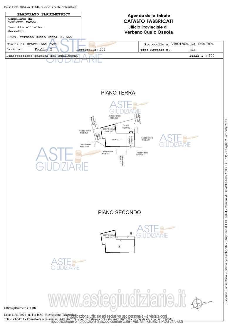 Planimetria del bene