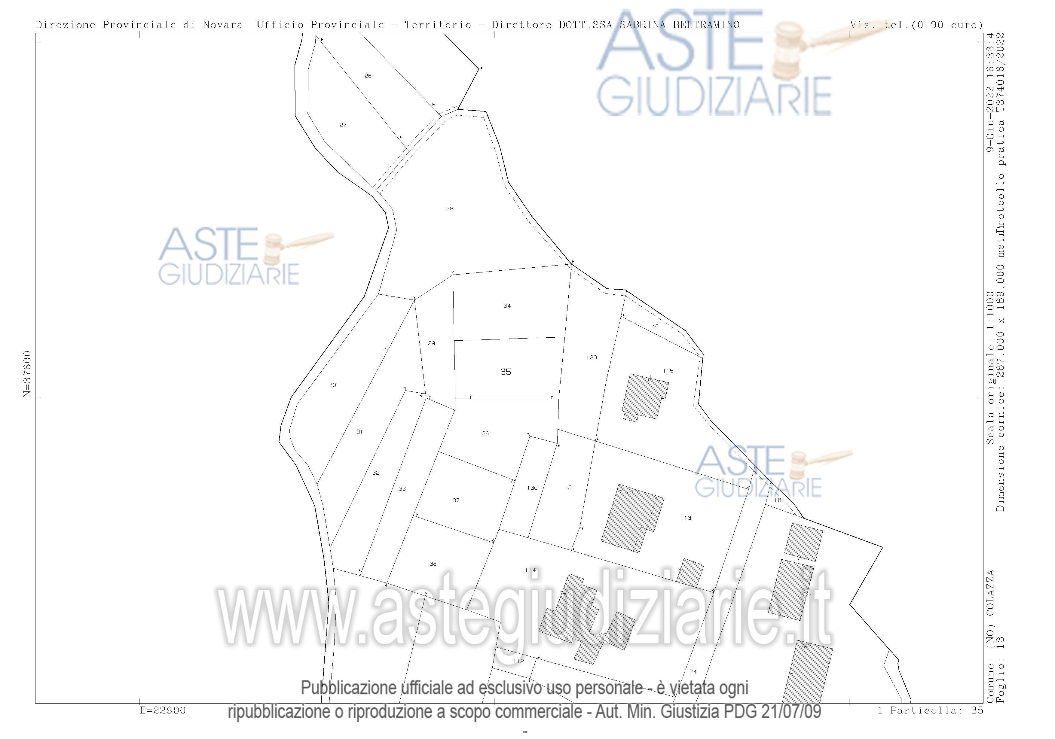 Planimetria del bene