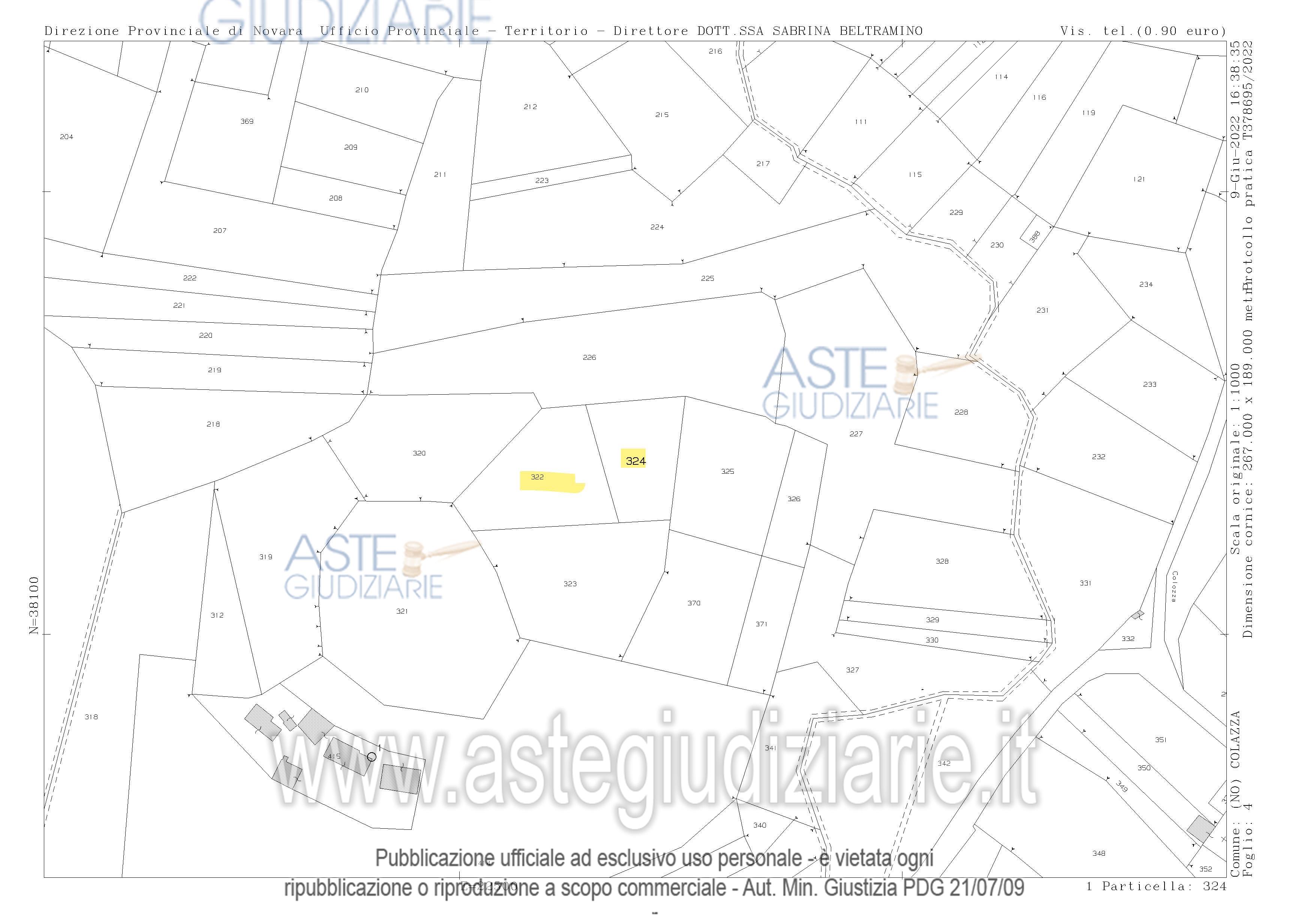 Planimetria del bene