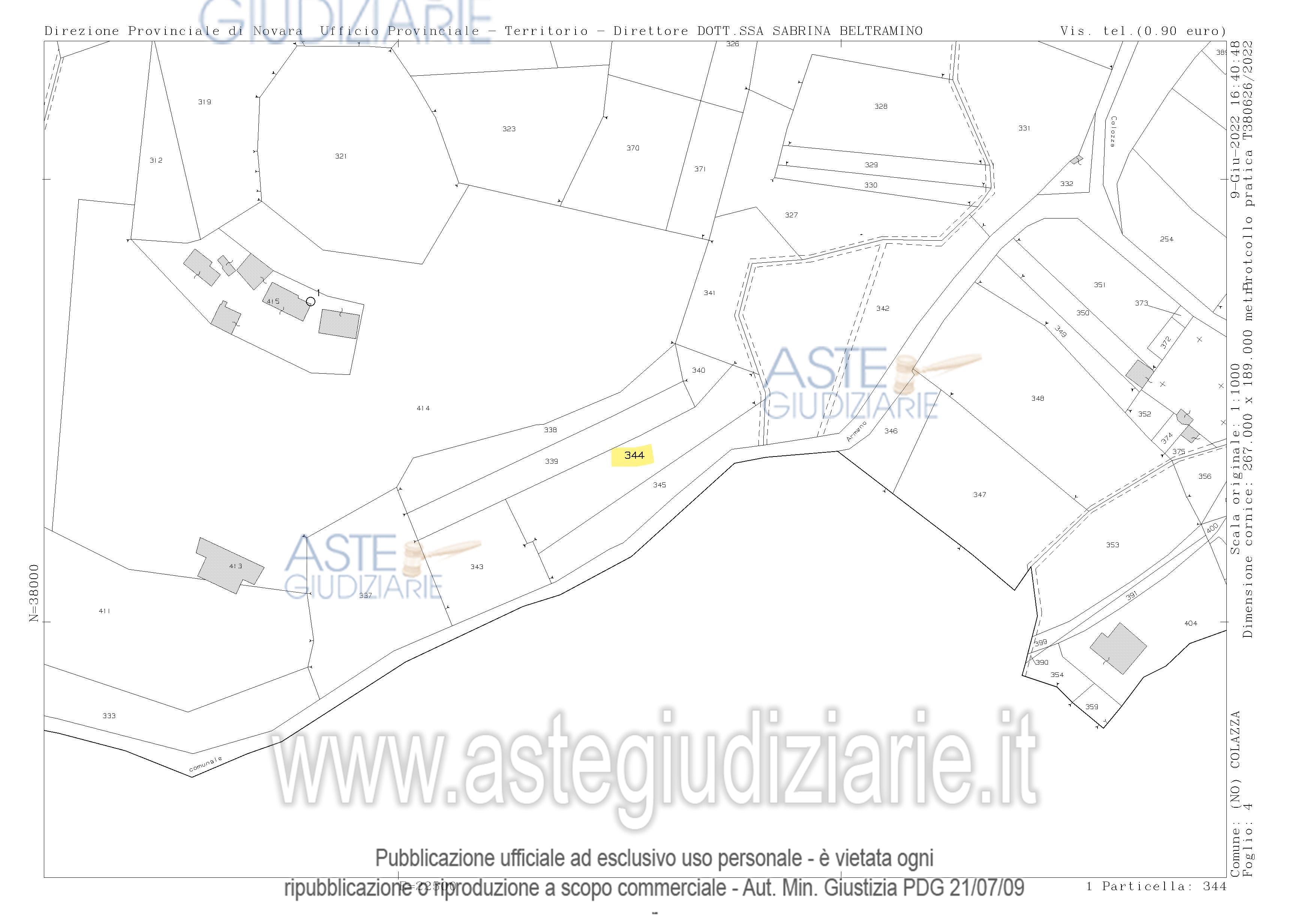 Planimetria del bene