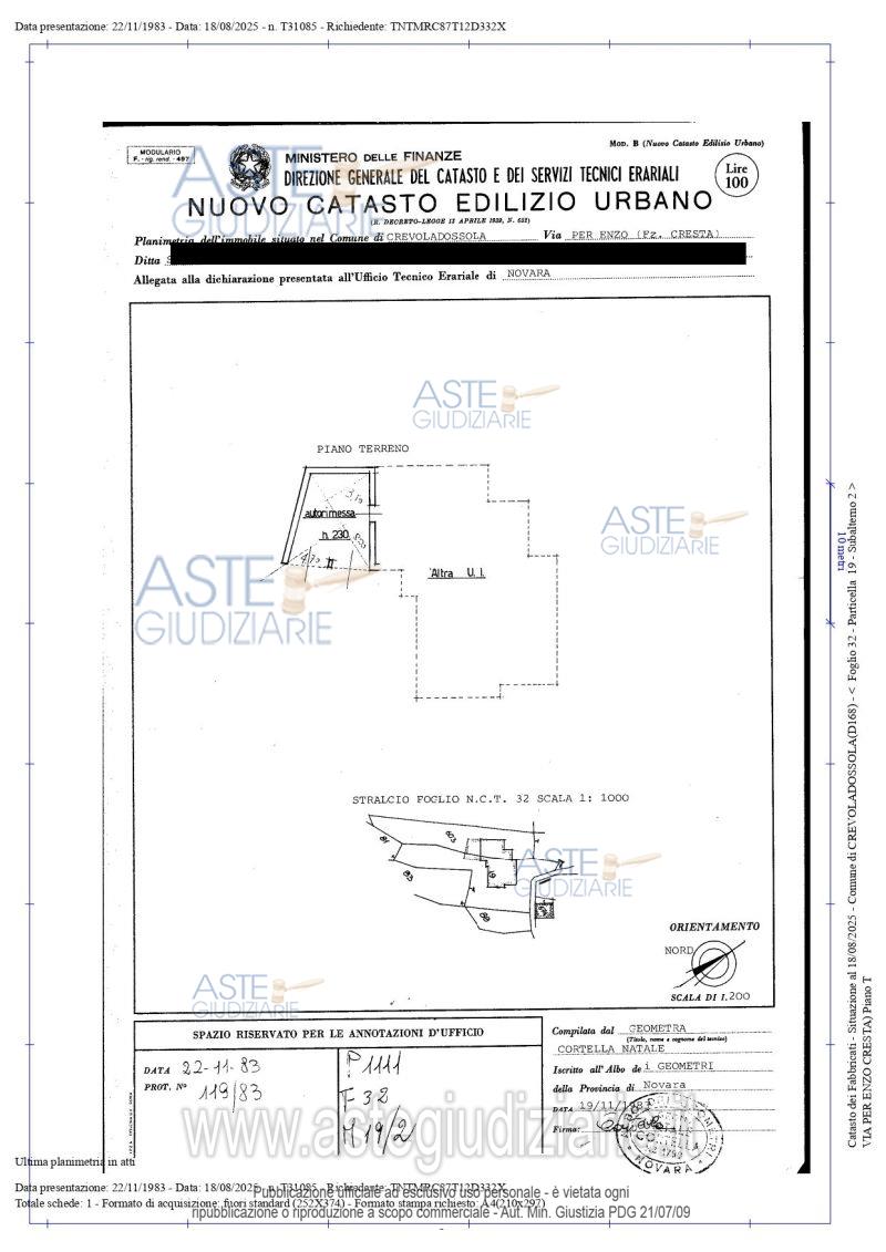 Planimetria del bene