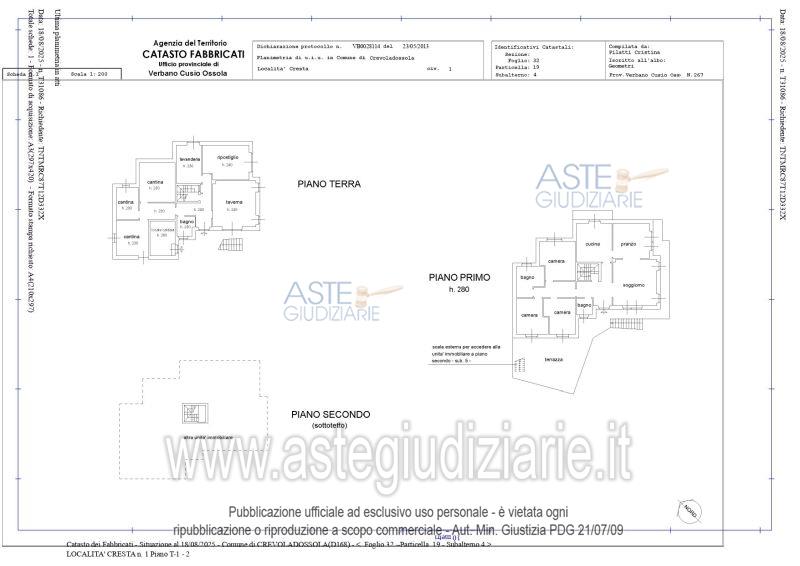Planimetria del bene