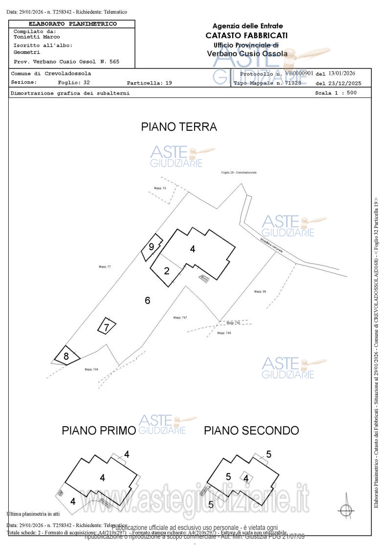 Planimetria del bene