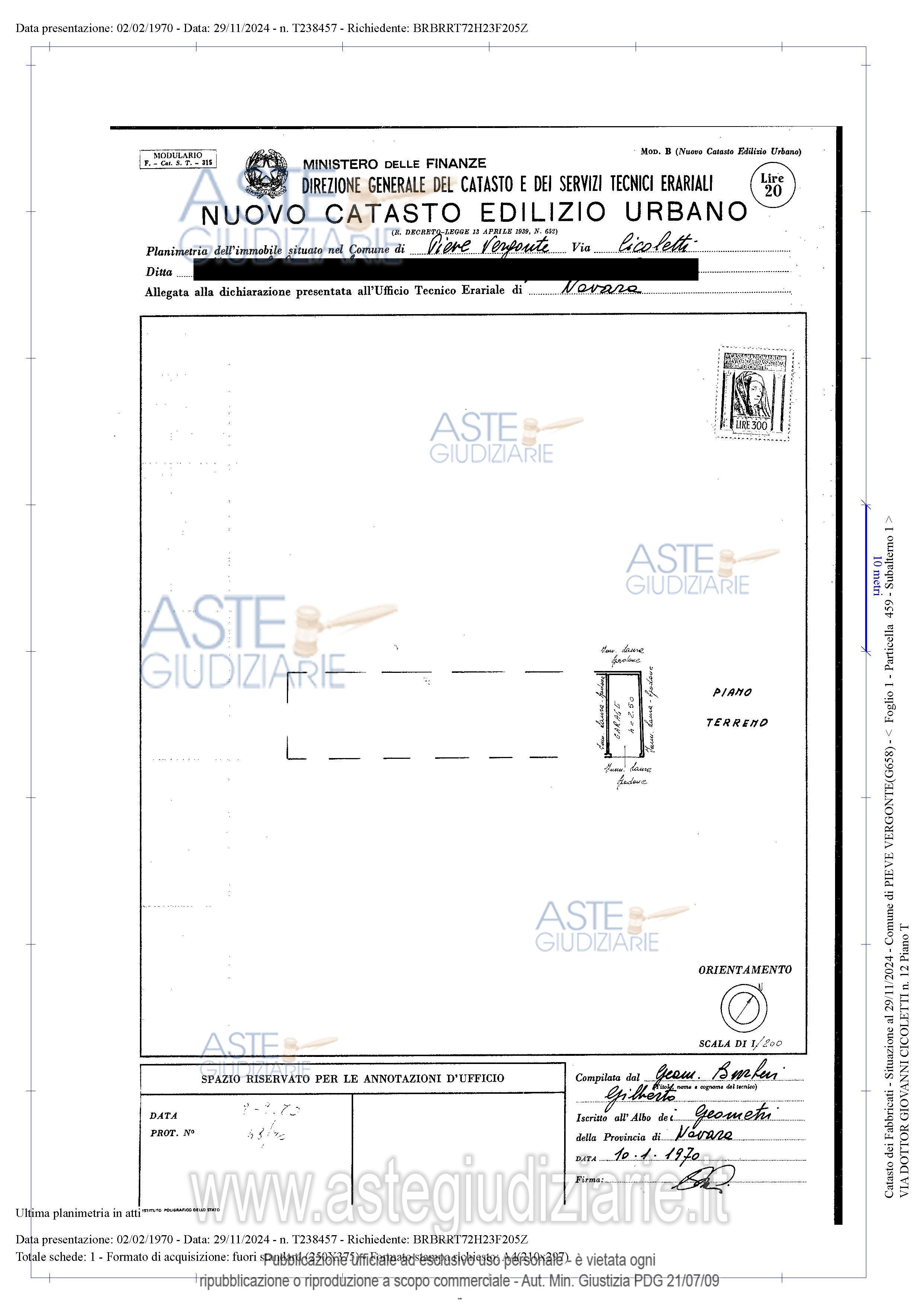 Planimetria del bene