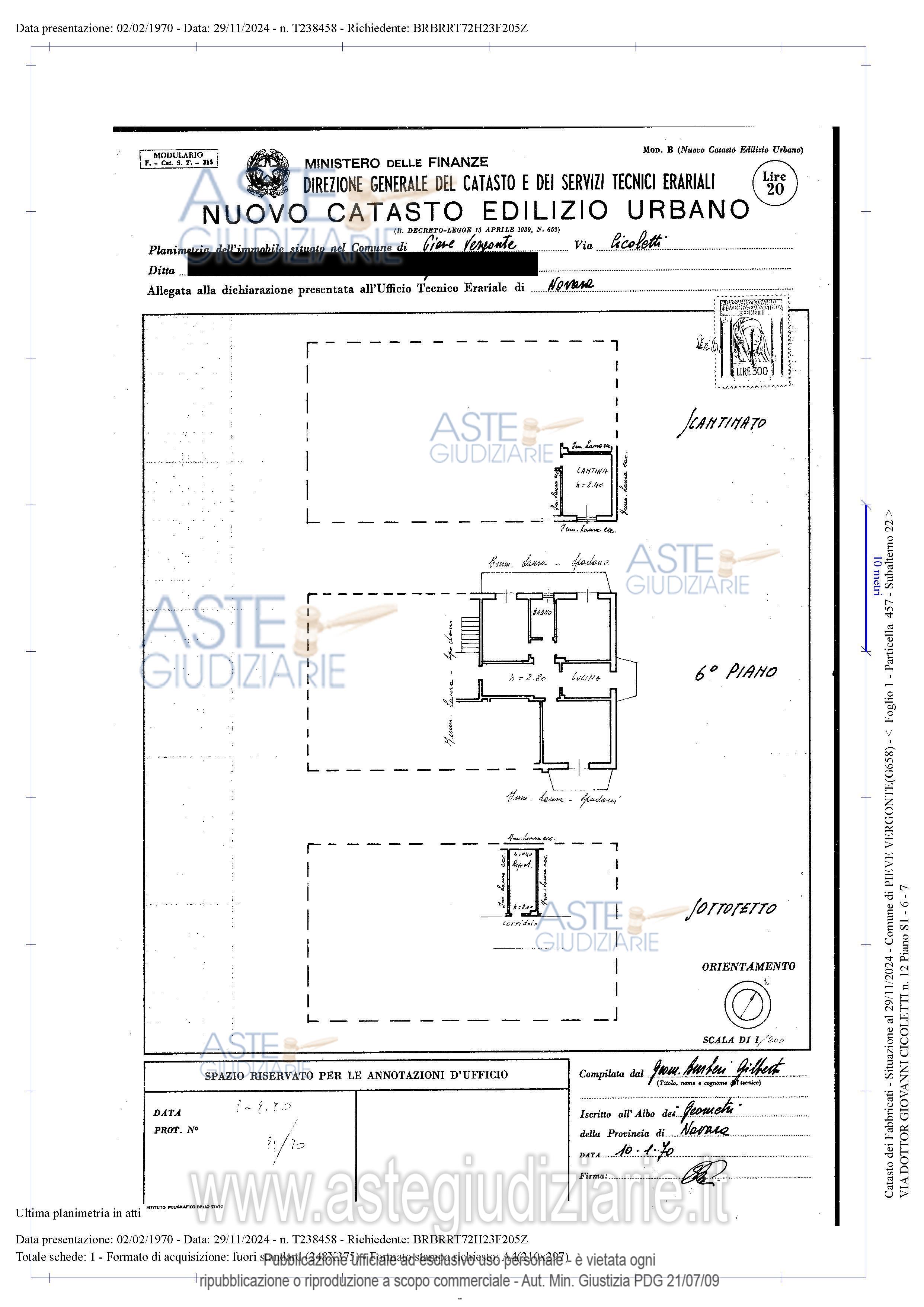 Planimetria del bene