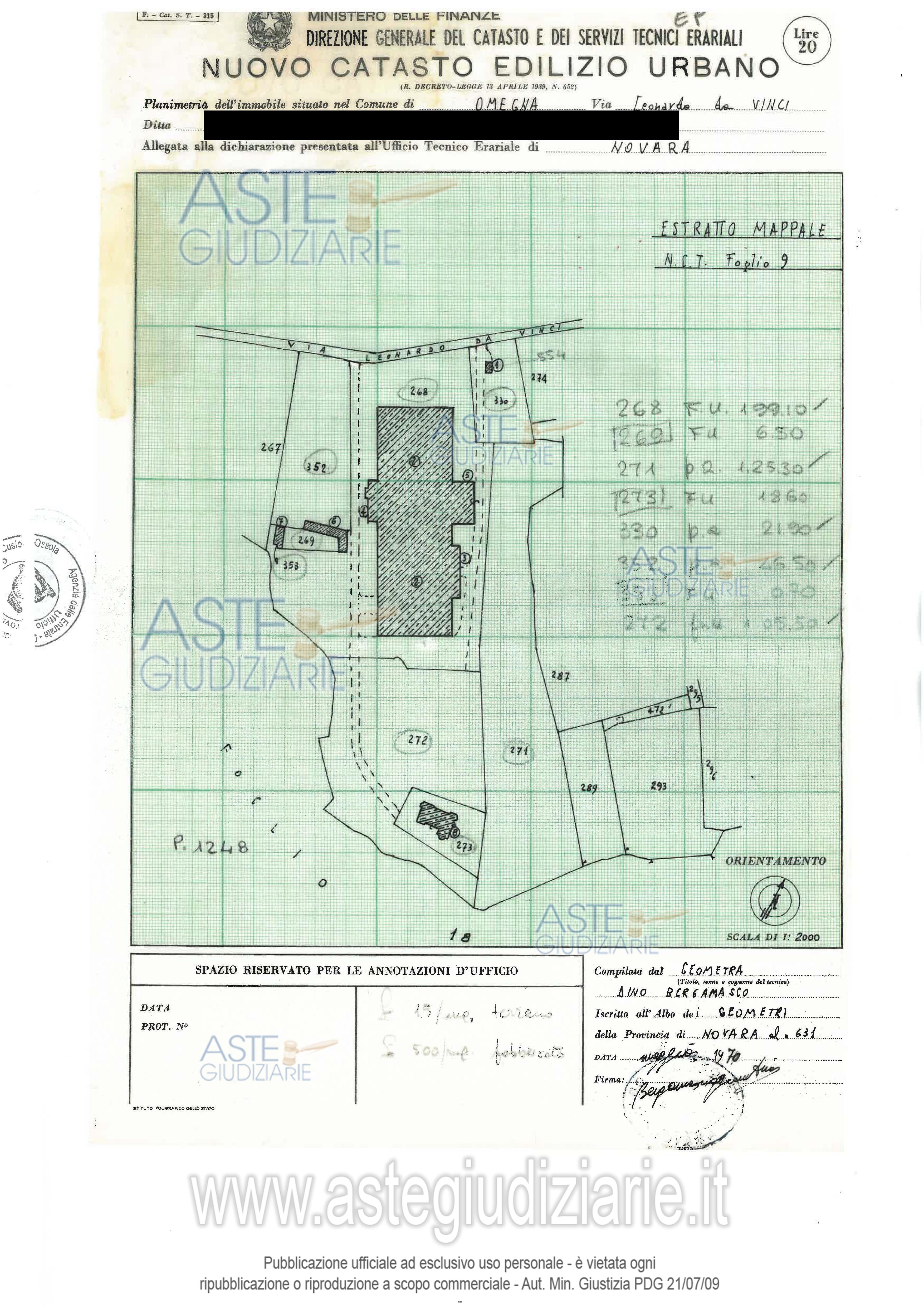 Planimetria del bene