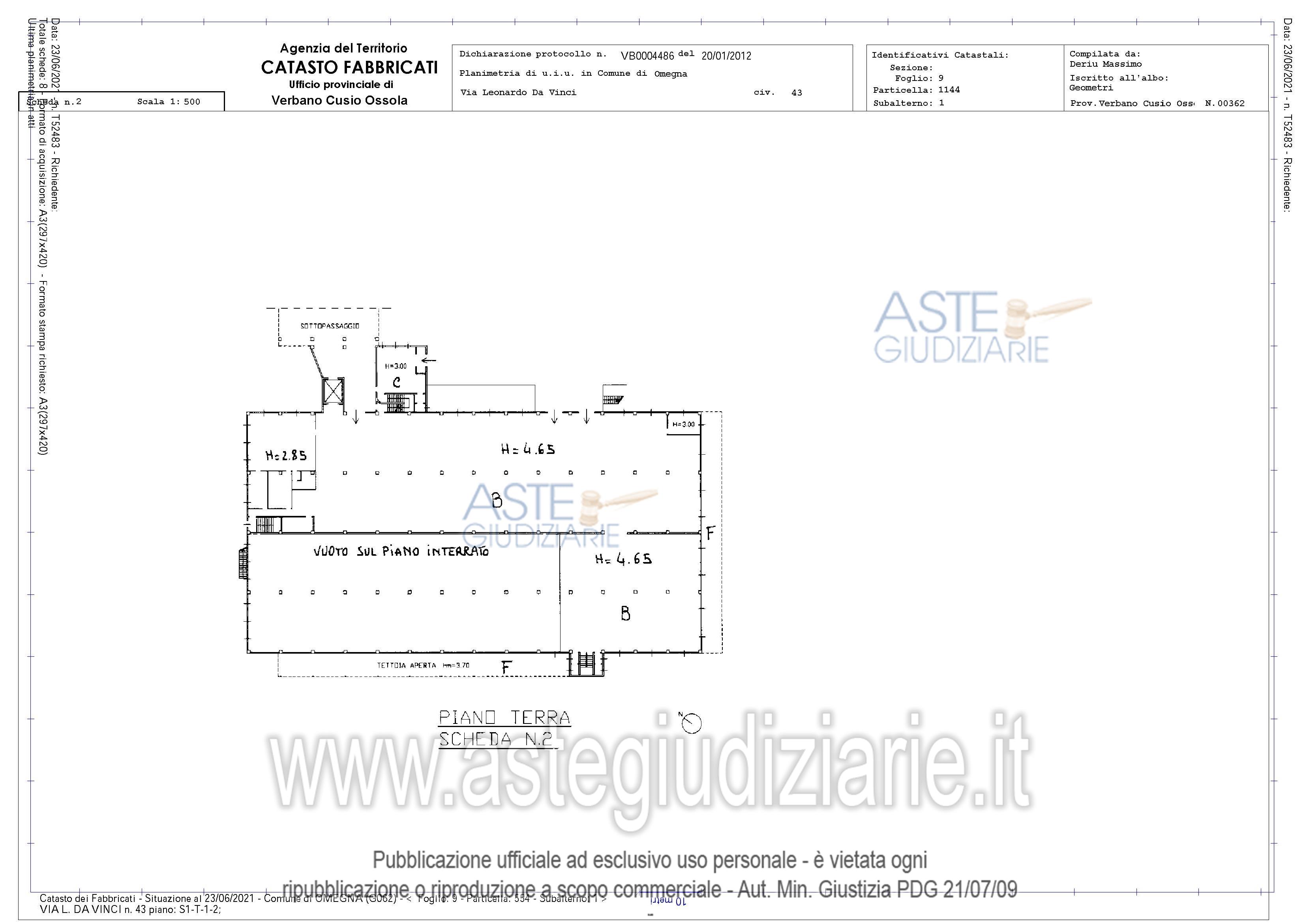 Planimetria del bene