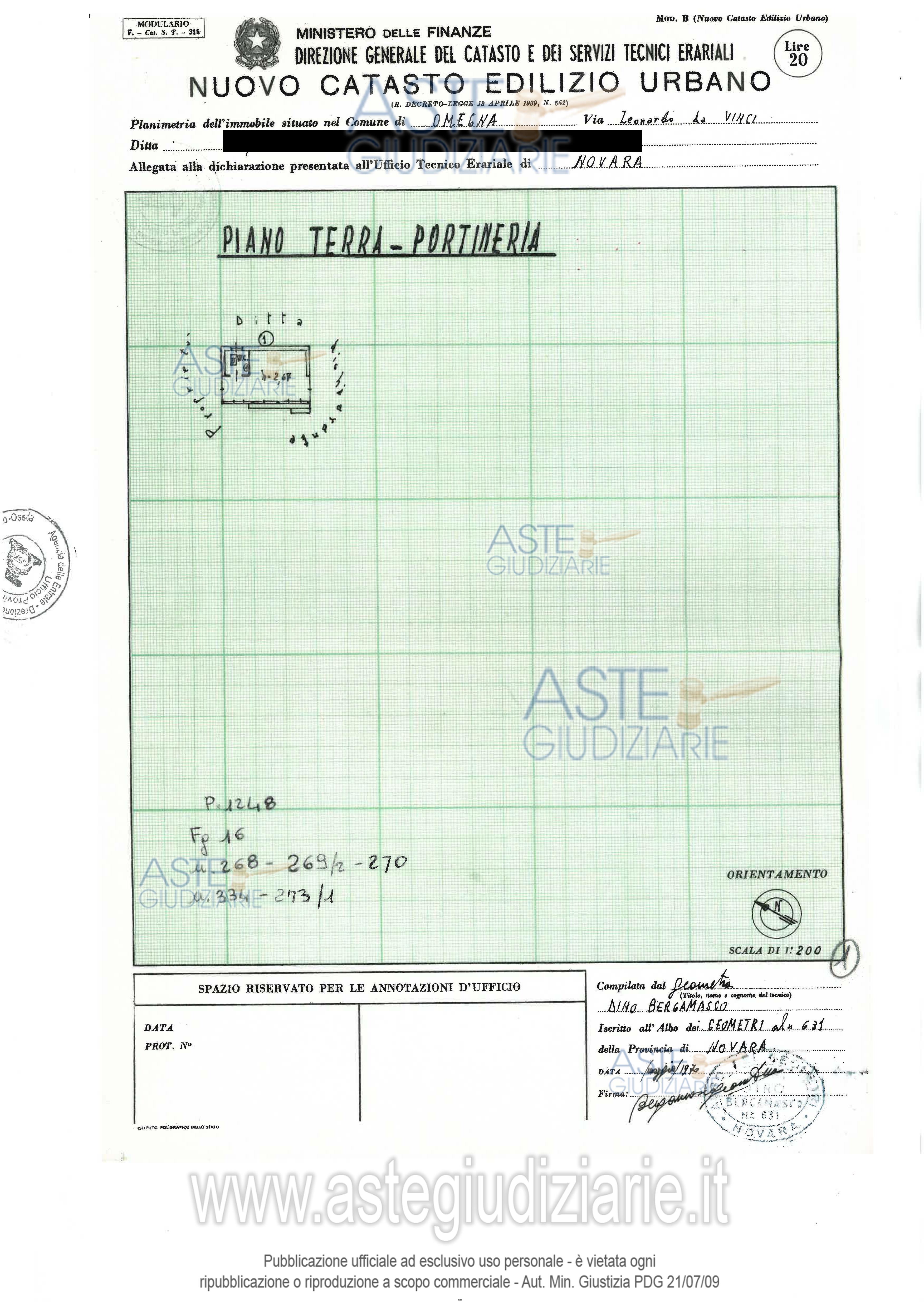 Planimetria del bene