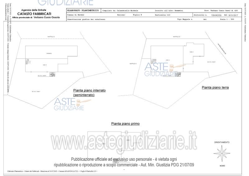 Planimetria del bene