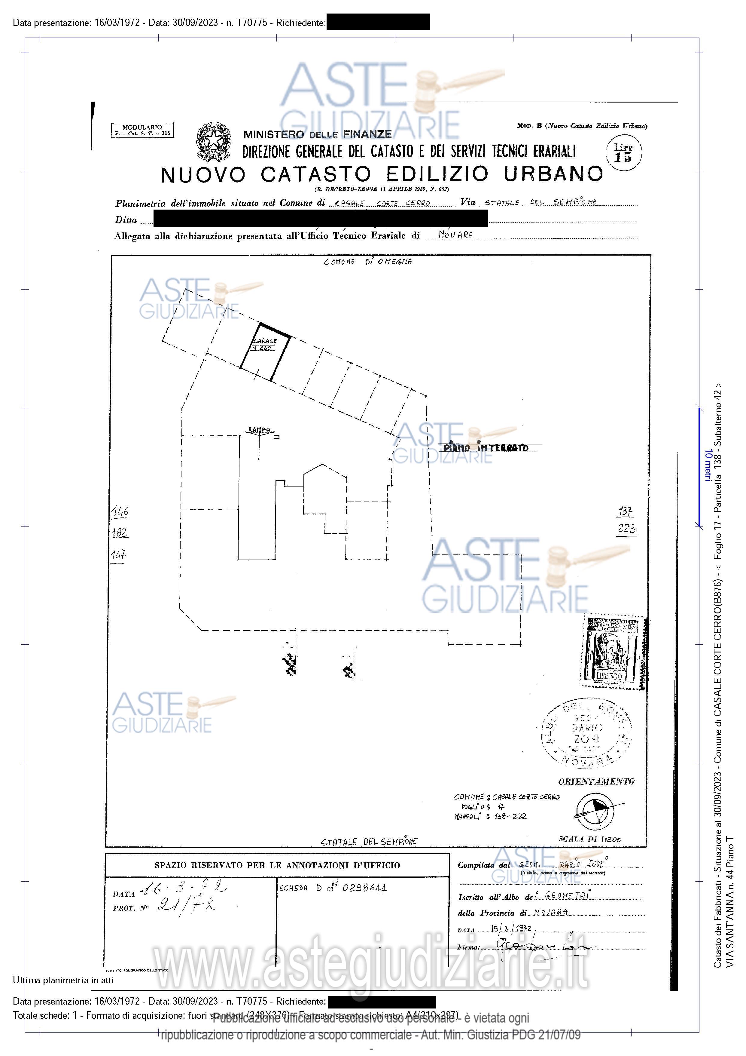 Planimetria del bene