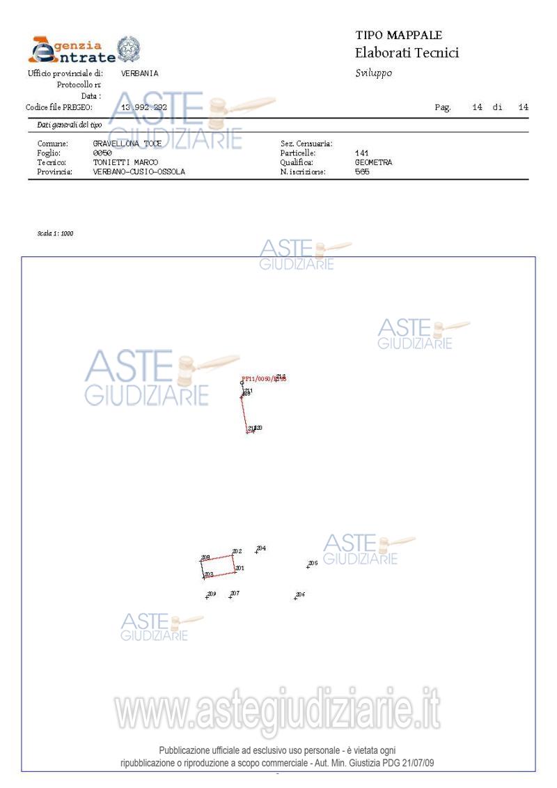 Planimetria del bene