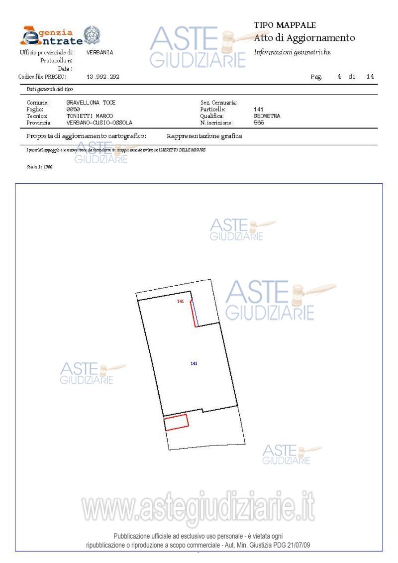 Planimetria del bene