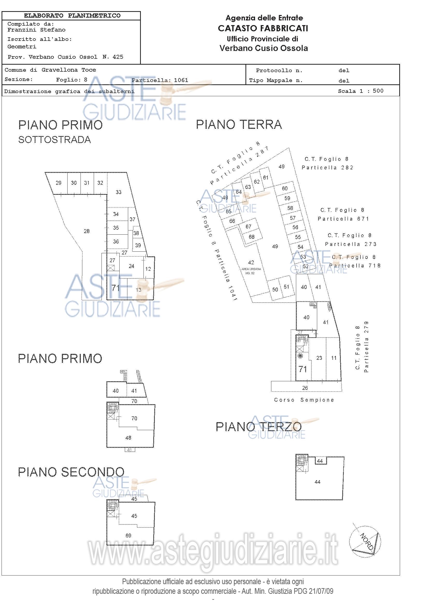Planimetria del bene