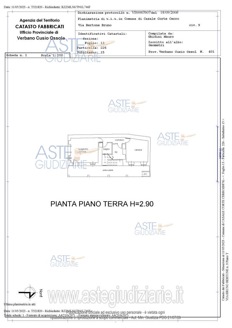 Planimetria del bene
