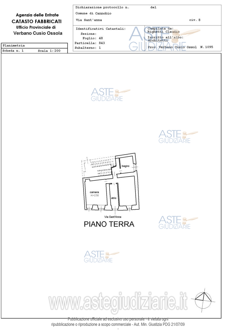 Planimetria del bene