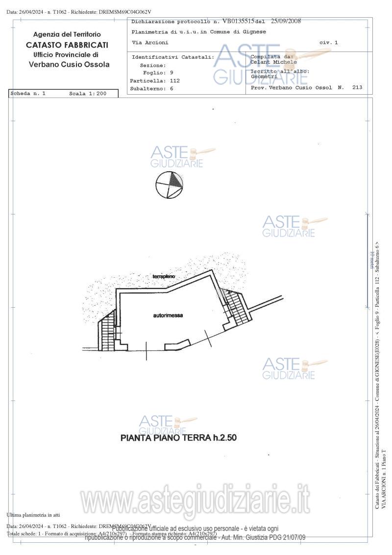 Planimetria del bene