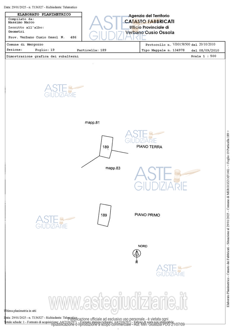 Planimetria del bene