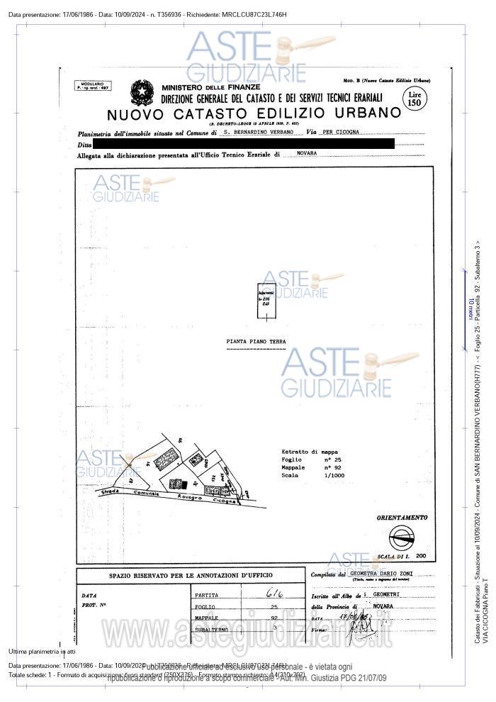 Planimetria del bene