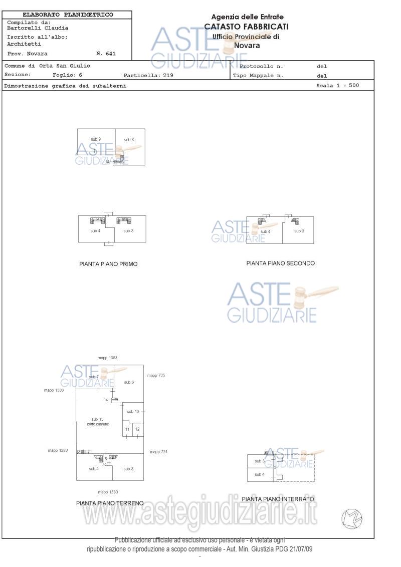 Planimetria del bene
