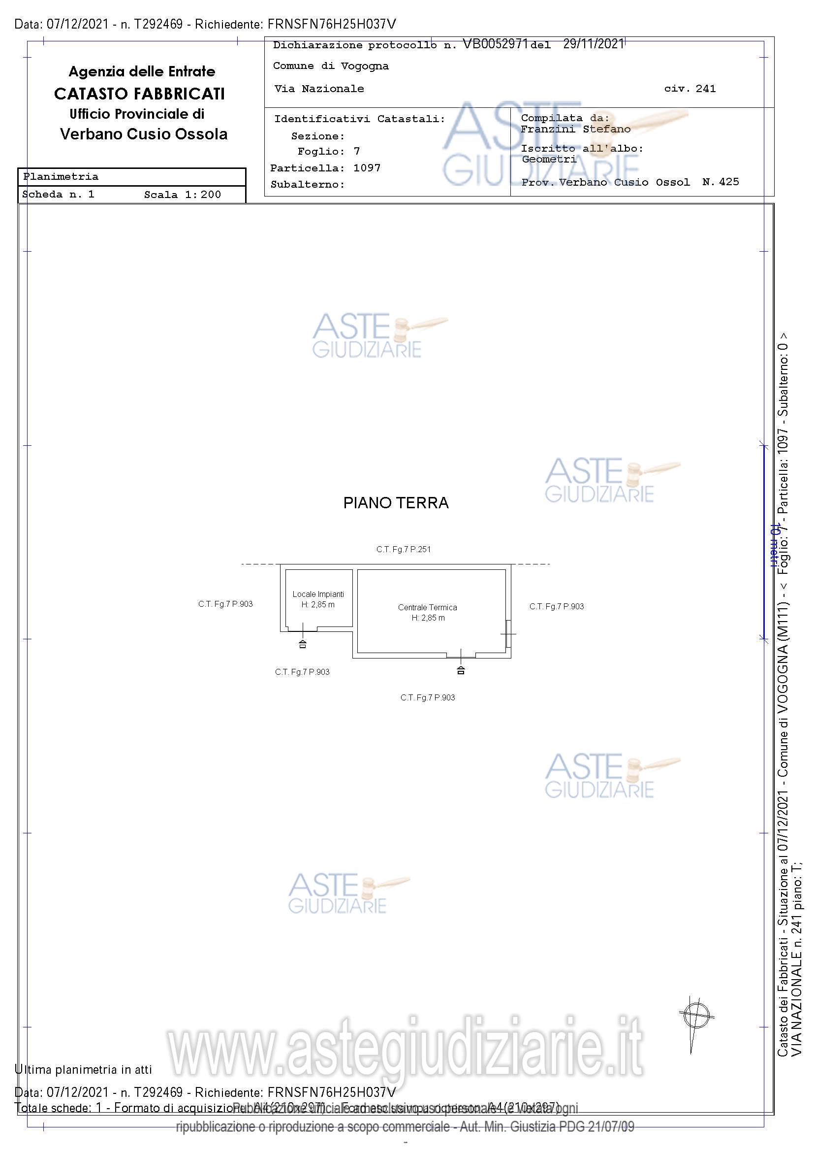 Planimetria del bene