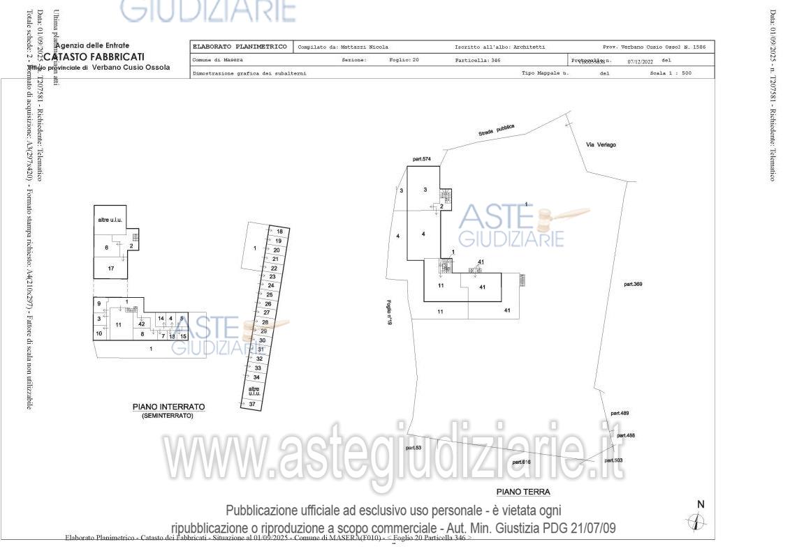 Planimetria del bene