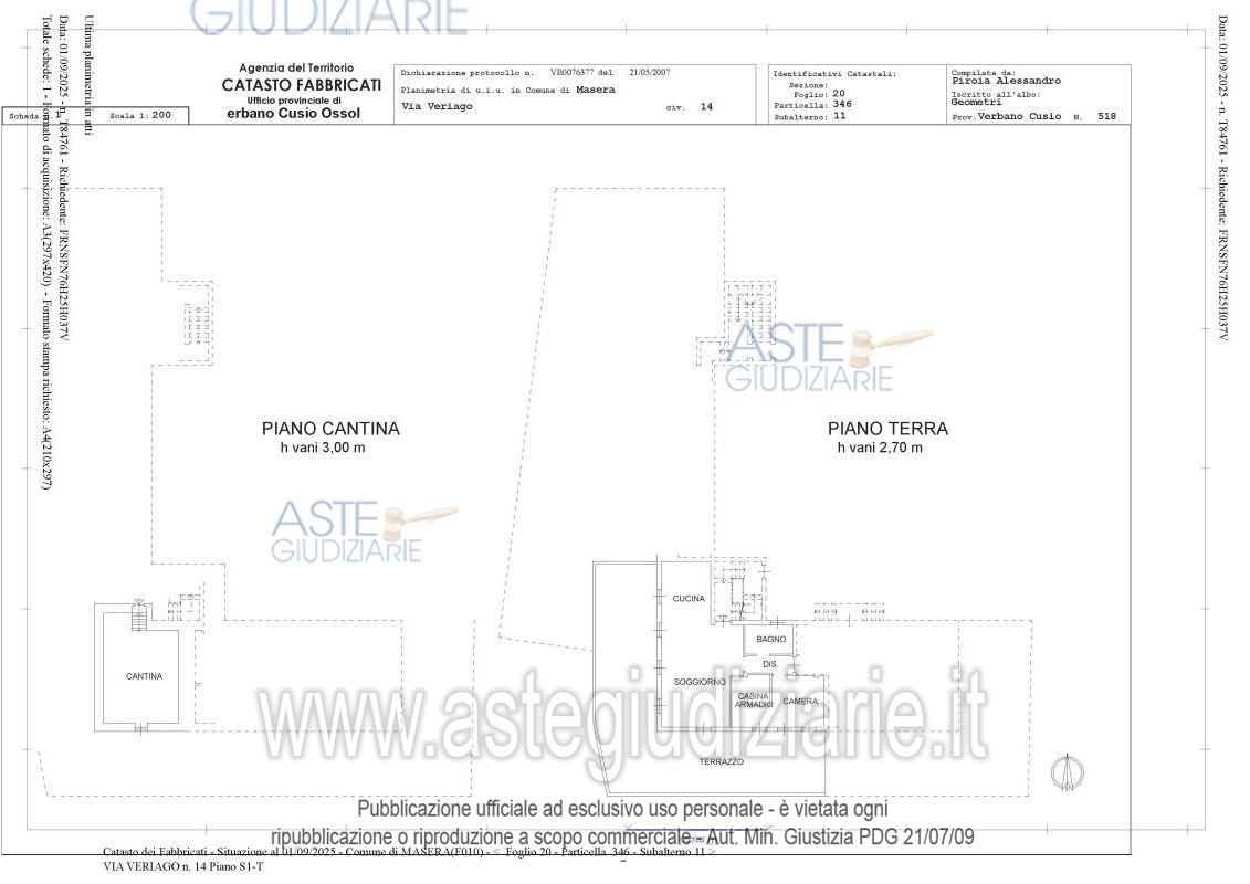 Planimetria del bene