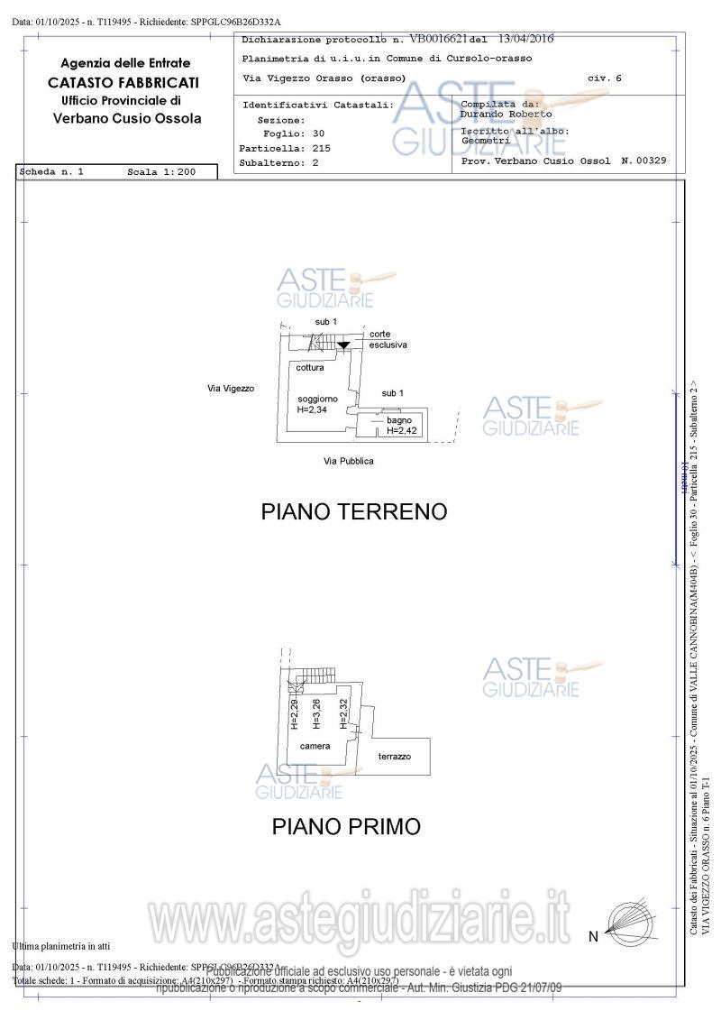 Planimetria del bene