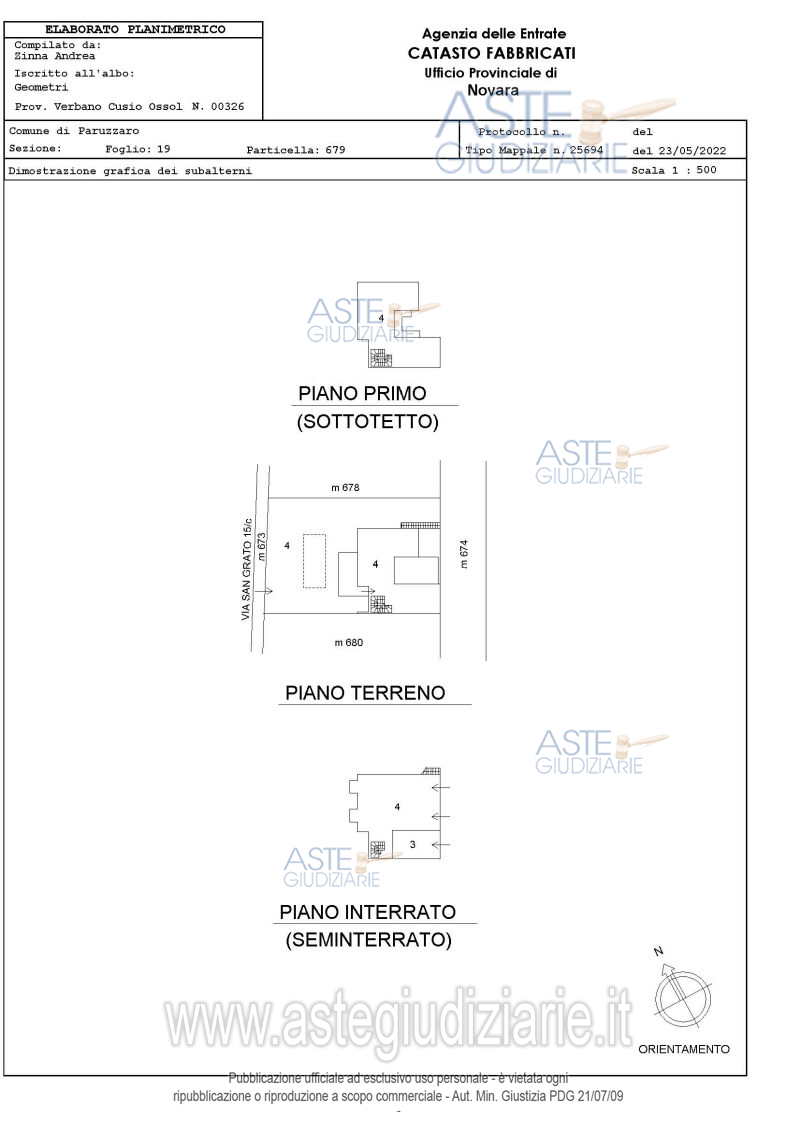 Planimetria del bene