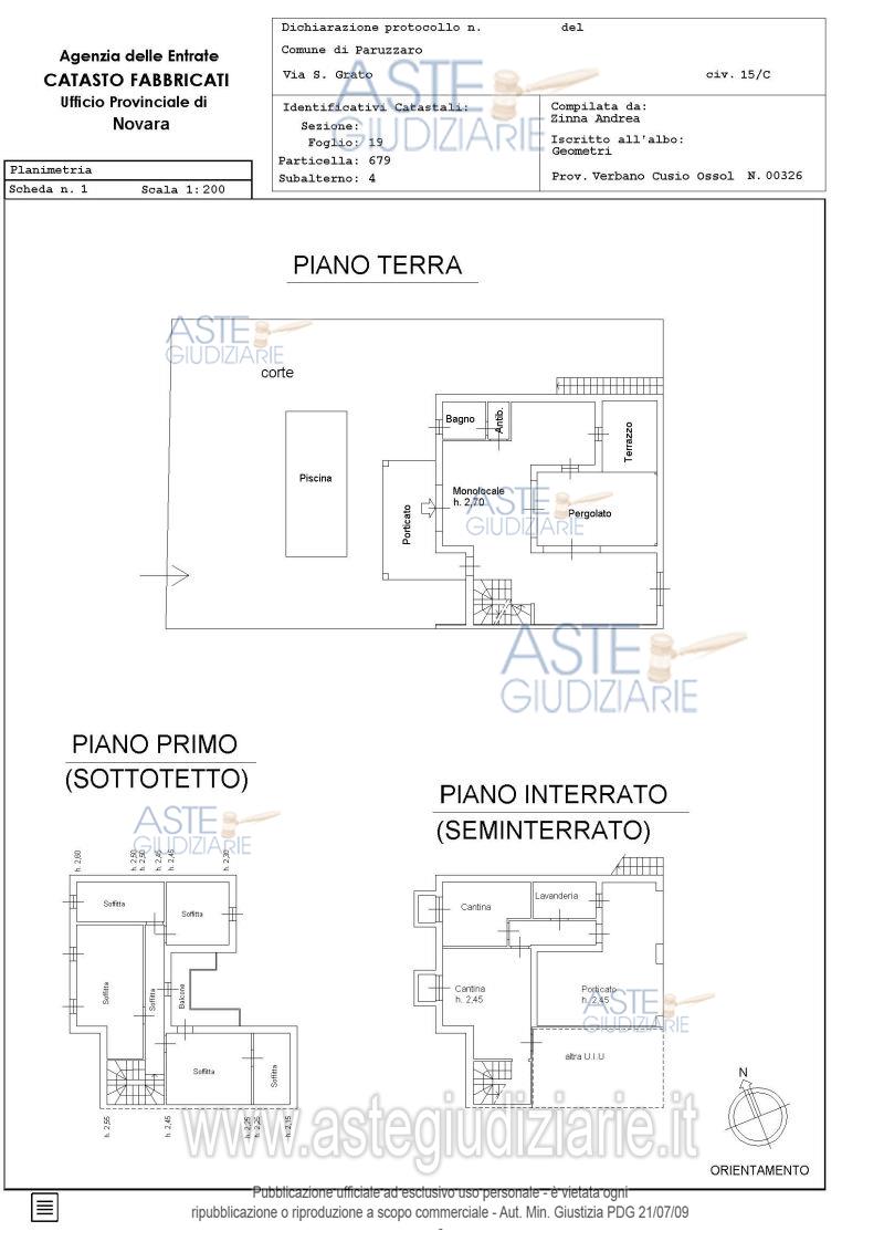 Planimetria del bene