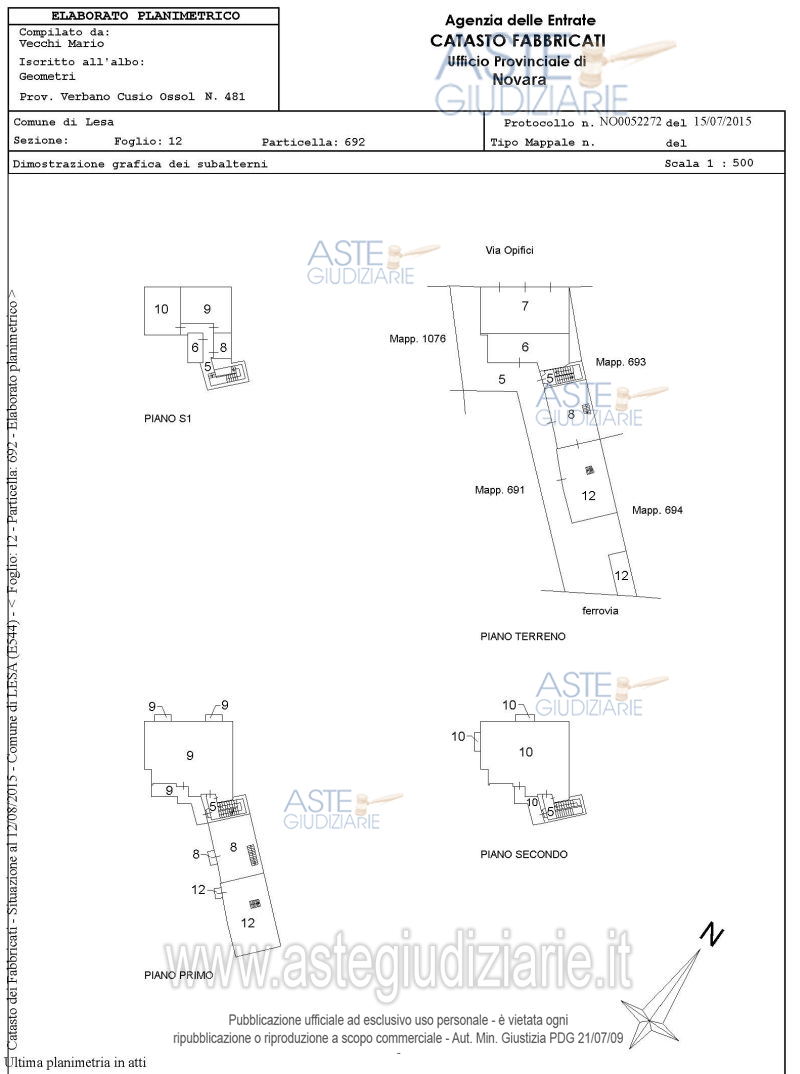 Planimetria del bene