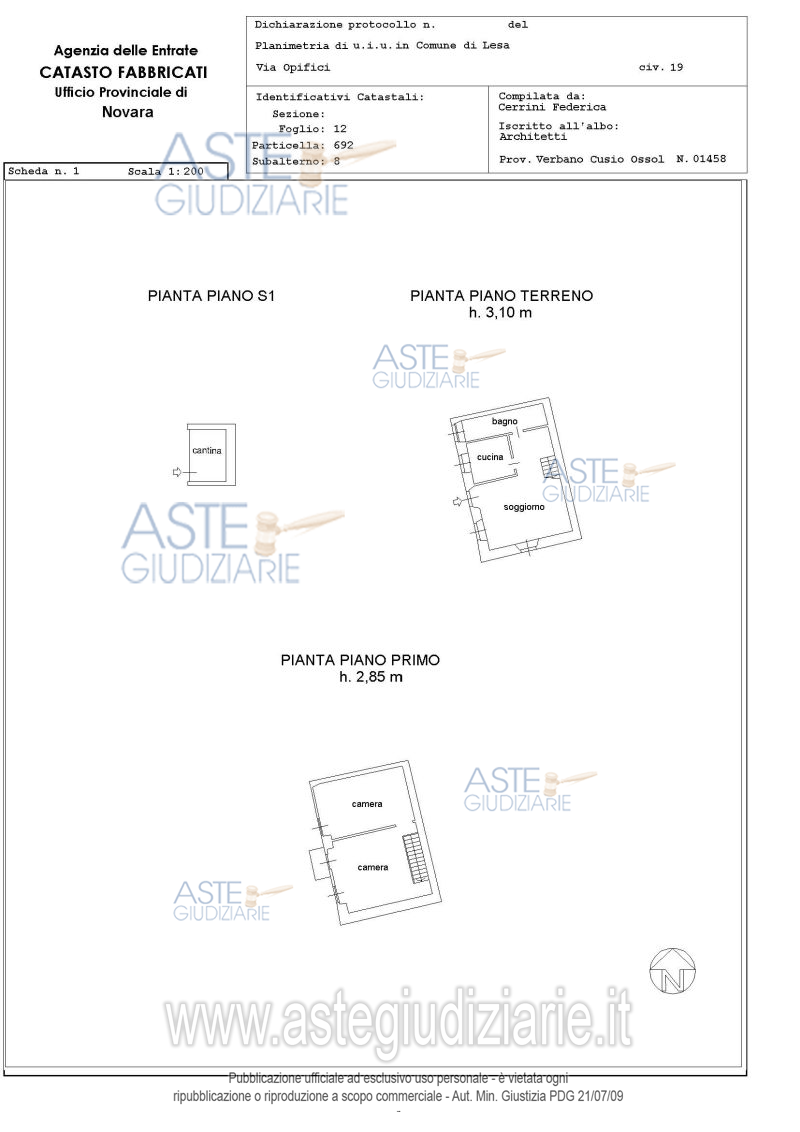 Planimetria del bene
