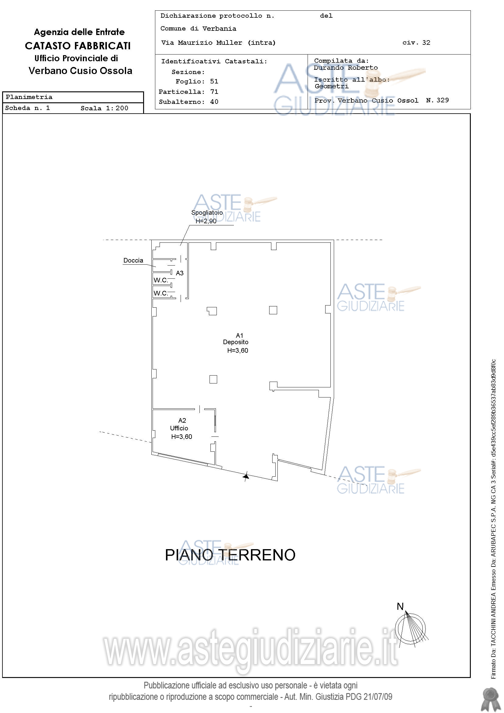 Planimetria del bene