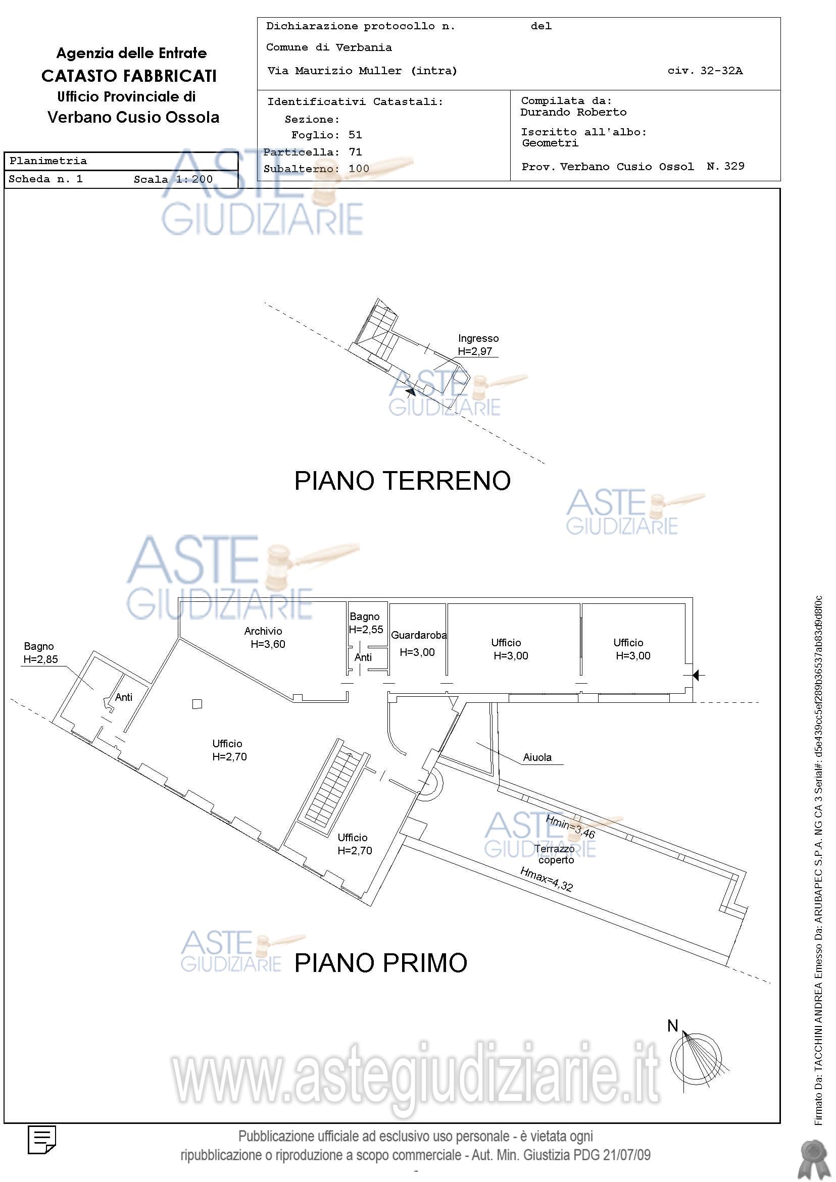 Planimetria del bene