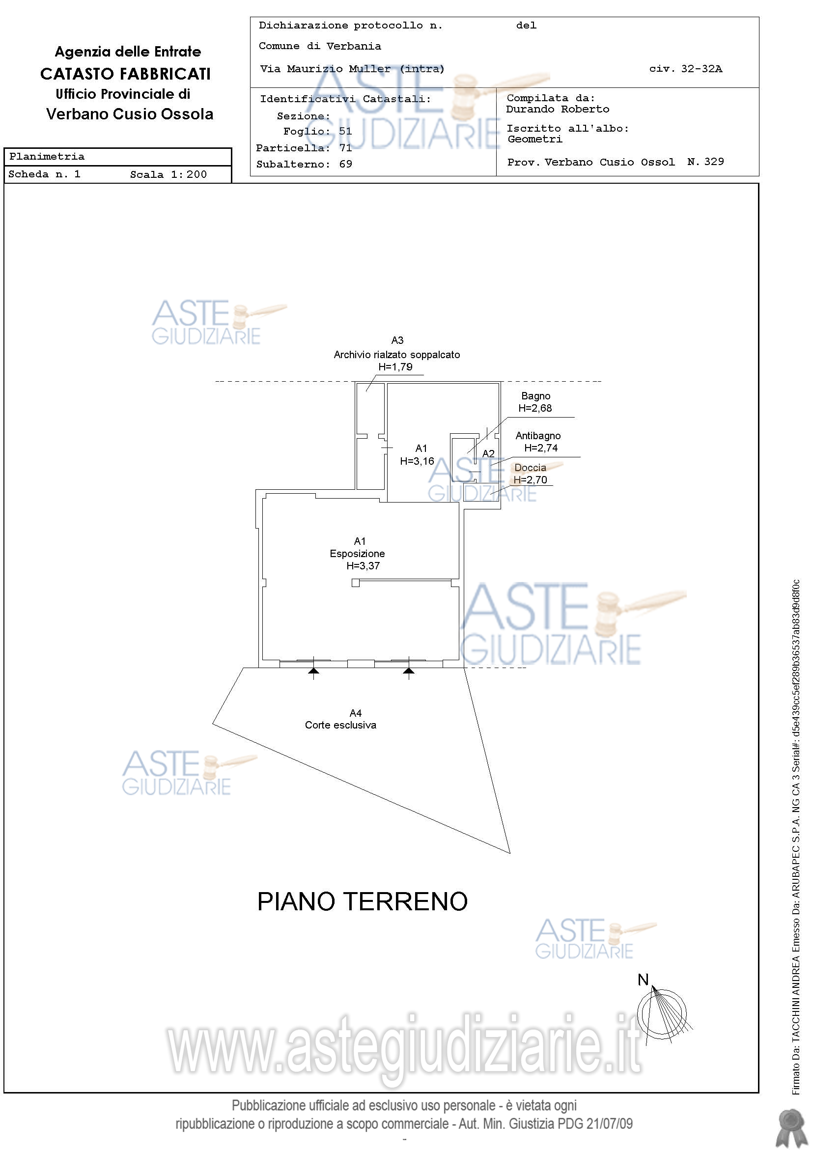 Planimetria del bene