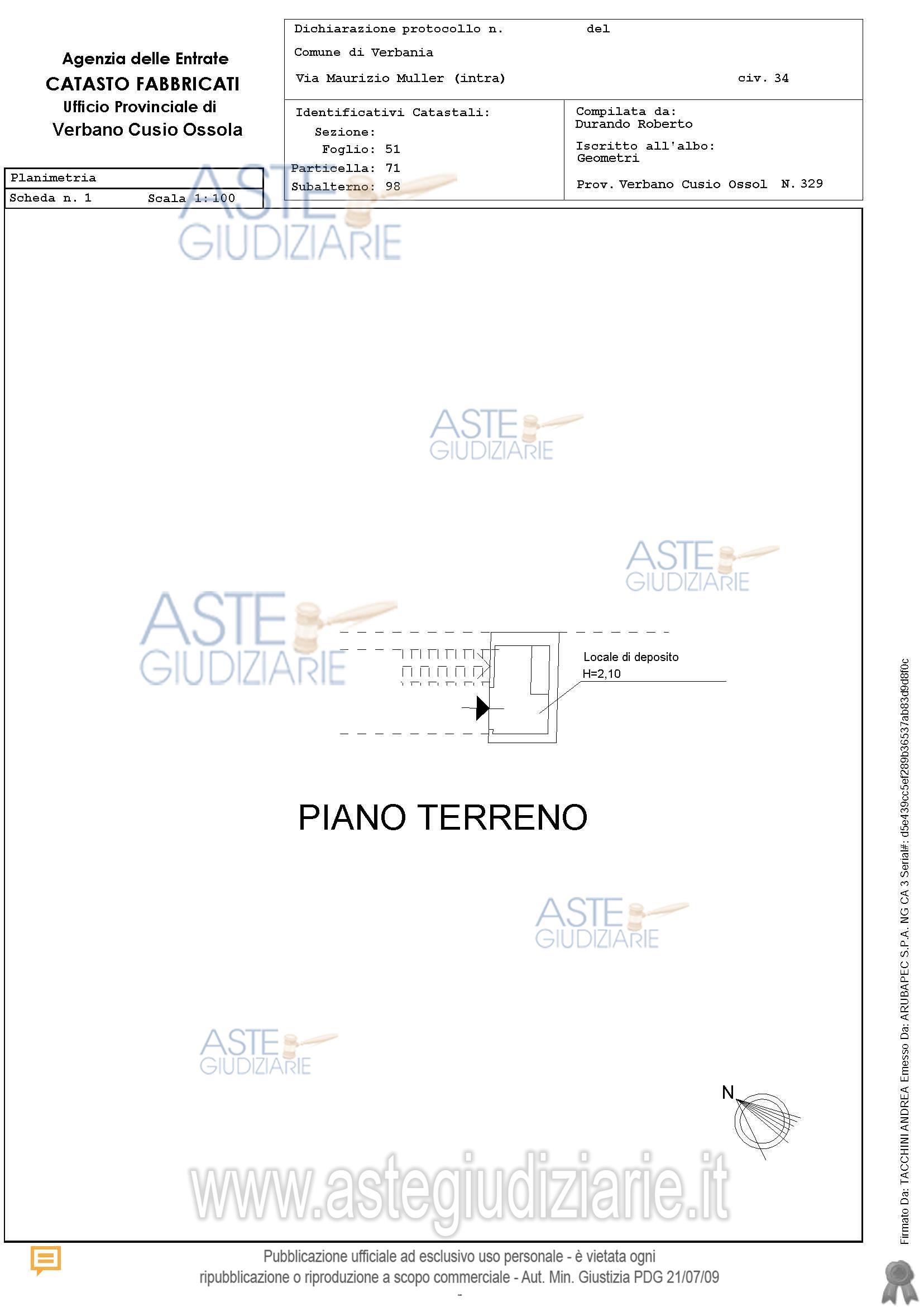 Planimetria del bene