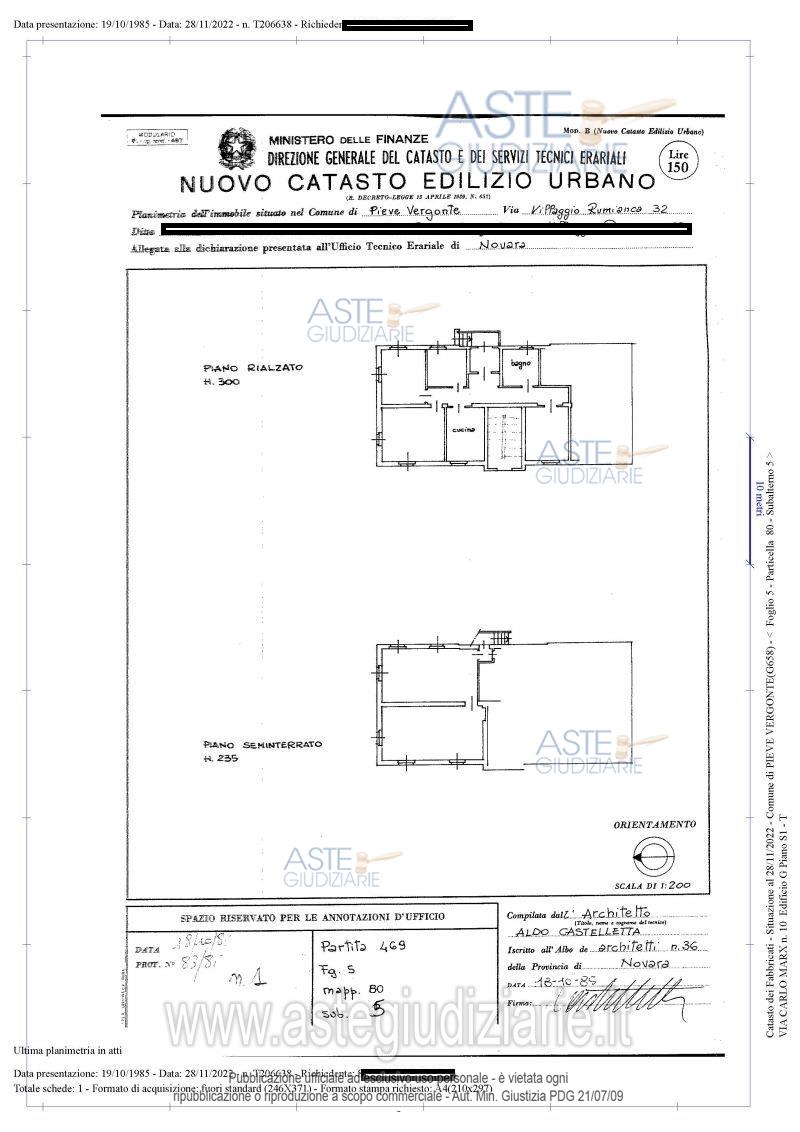 Planimetria del bene