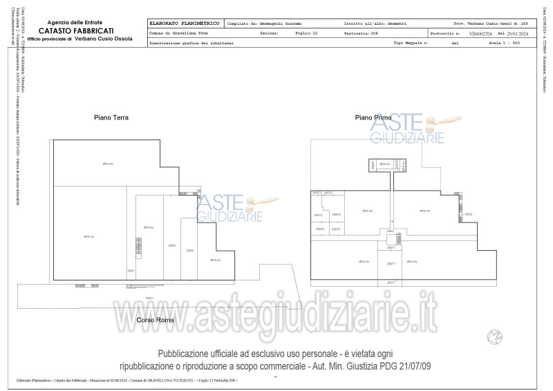 Planimetria del bene